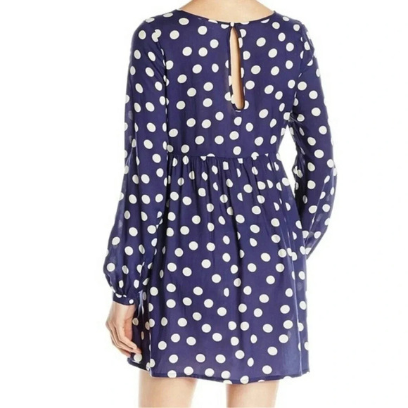 Roxy | Sun Empire Dress Navy & White Polka Dot Coastal Beach Size M Medium - Picture 4 of 5
